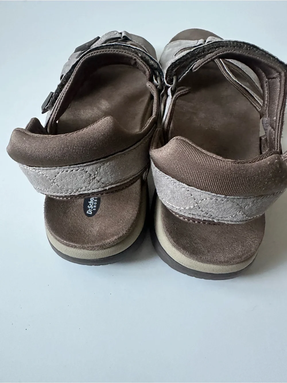 Dr. Scholl's Light Taupe Suede Adjustable Women's Sandals
